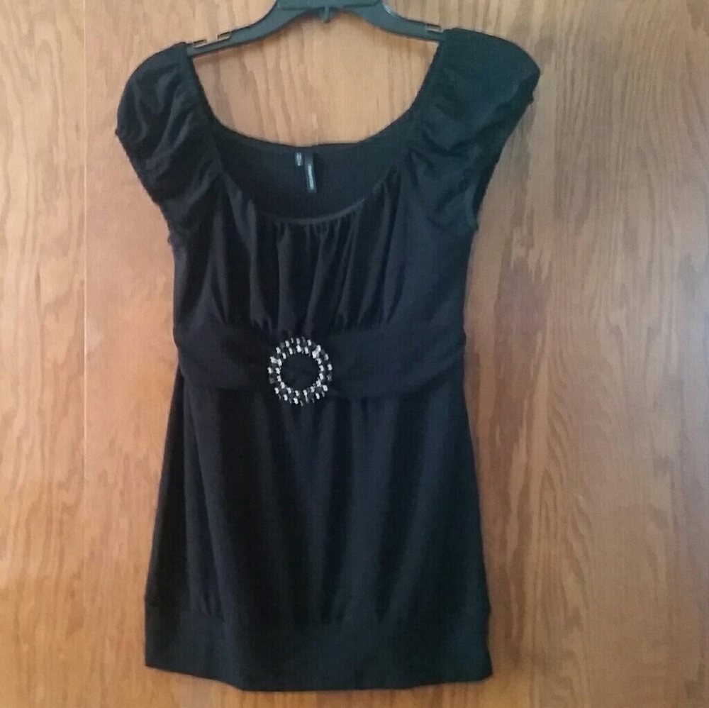 Black Maurices cap sleeve blouse